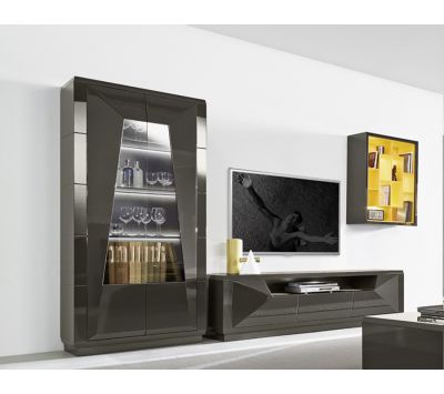 Base TV + High cabinet + Suspended module