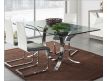 Table set w / glass top and base in stainless steel