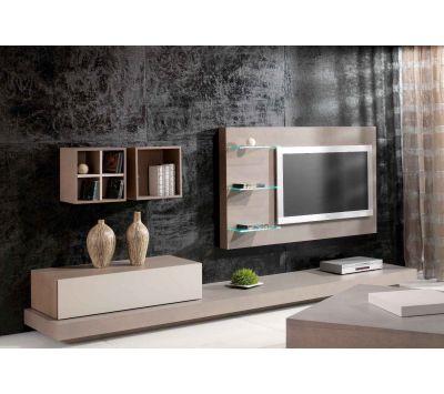 Base TV + Módulo Suspenso + Cubo aberto dividido + Cubo aberto