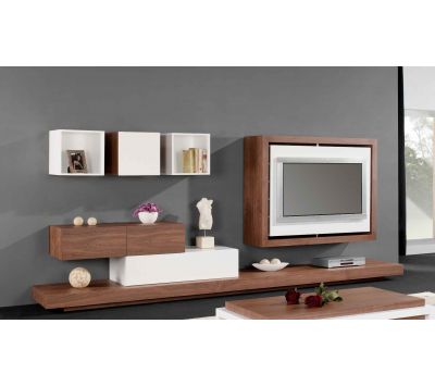 BASE TV + MÓDULO TV SUSPENSO + CUBO C/ PORTA + CUBO ABERTO