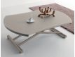 TABLE C / BASE MDF BEIGE AND COVER GLASS EXTRA LIGHT BEIGE