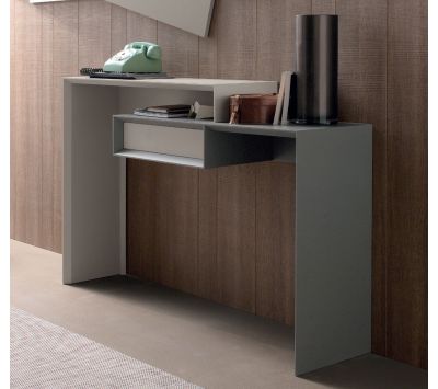 CONSOLE IN MDF GRAY AND 1 DRAWER IN BEIGE