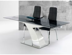Table Avaj Eteis w/ glass smoked grey