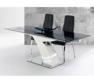 Mesa Avaj Eteis c/ vidro fumado cinza