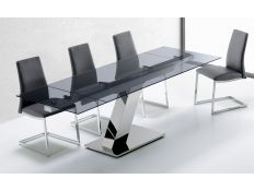 Table Avaj Retnec w/ glass smoked grey