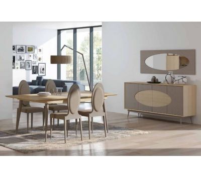 SIDEBOARD + EXTENSIBLE TABLE + CHAIR (4)