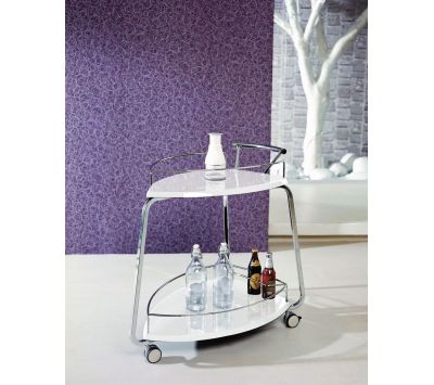 Carrinho de chá lacado alto brilho branco