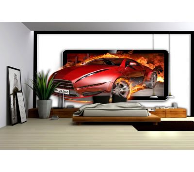 Fotomural Red sporty car 