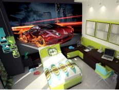 Photomural Car in Flames