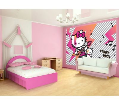 Photomural Hello Kitty and Teddy Rock