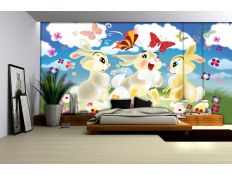 Photomural Tree Bunnies 