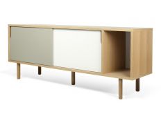 Sideboard oak+pure white+gray matte+oak Dann