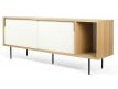 Sideboard oak+pure white+black metal Dann