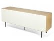 Back Sideboard oak+pure white+black metal Dann 
