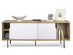 Sideboard oak+pure white+black metal Dann