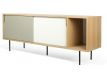 Sideboard oak+gray matte+pure white+black metal Dann