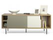 Sideboard oak+gray matte+pure white+black metal Dann