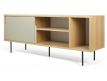 Sideboard oak+gray matte+pure white+black metal Dann