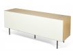 Back Sideboard oak+gray matte+pure white+black metal Dann