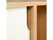 Detail Sideboard oak+gray matte+pure white+black metal Dann
