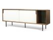 Sideboard walnut + pure white + black metal Dann