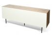 Sideboard walnut + pure white + black metal Dann