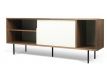 Sideboard walnut + pure white + black metal Dann