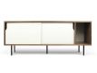 Sideboard walnut + pure white + black metal Dann