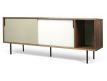 Sideboard walnut+gray matt+pure white+black metal Dann