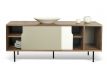 Sideboard walnut+gray matt+pure white+black metal Dann