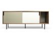 Sideboard walnut+gray matt+pure white+black metal Dann