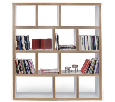 Livreiro branco puro+orla plywood Nilreb I