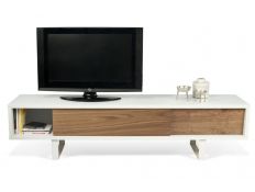 TV Base pure white+walnut Edils