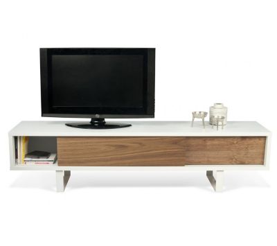 TV Base pure white+walnut Edils