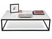 Mesa de centro tampo mármore branco + base metal preto Eiriarp I