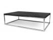 Mesa de centro tampo mármore preto + base metal cromado Eiriarp I