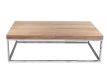 Mesa de centro tampo nogueira+ base metal cromado Eiriarp II