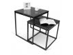 Side table top black marble + black metal base Eiriarp III