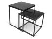 Mesa de apoio tampo mármore preto + base metal preto Eiriarp III