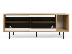 Sideboard oak + pure white + black metal Nnad