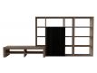 Bookcase walnut+black glass Labmop