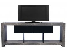 Base TV acabamento cimento+preto puro Aran