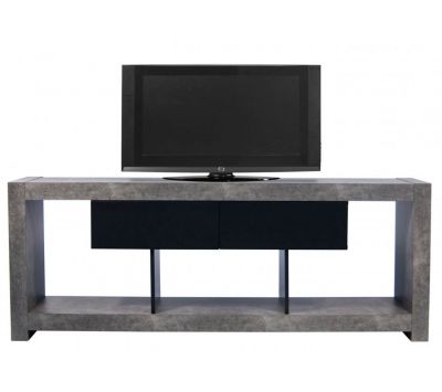 TV Base concrete finish+pure black Aran