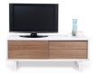 TV Base pure white+walnut Aran