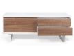 TV Base pure white+walnut Aran