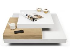 Coffee Table pure white+oak Etals
