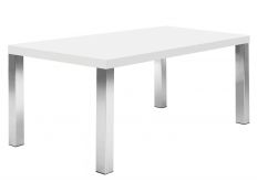 Mesa de jantar branco puro+metal cromado Itlum II
