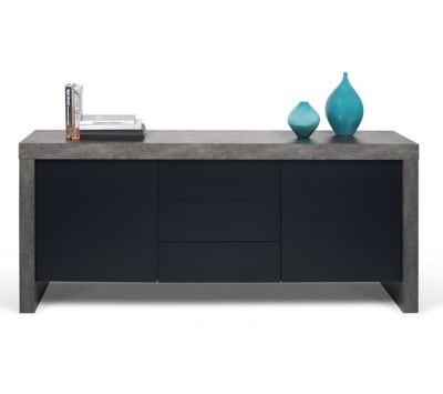 Sideboard concrete+pure black Ebok II