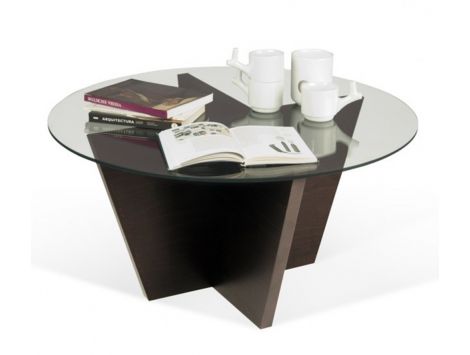 Side table glass top+wenge top Avilo