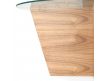 Detail Side table glass top+walnut base Avilo